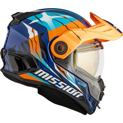 Casque Mission visière double Claw orange/bleu lustré CKX